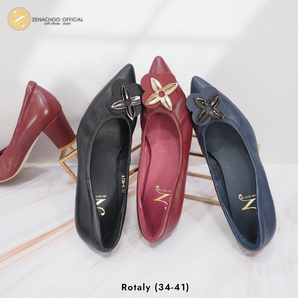 ทรงปกติ: สินค้าลดราคา ไม่รับเปลี่ยน-คืน ทุกกรณึ Zenachoo รุ่น Rolaty สูง 2 นิ้ว รองเท้าหนังแกะแท้ ทรงสวย รุ่นขายดี หน...