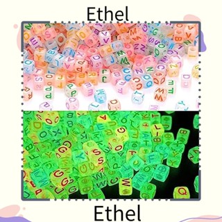 Ethel1 ลูกปัดอะคริลิค ทรงสี่เหลี่ยม หลวม เรืองแสง สําหรับทําเครื่องประดับ สร้อยคอ งานฝีมือ DIY