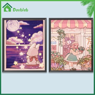 【Doub X ✮】ภาพวาดปักเพชร ทรงกลม ลายการ์ตูน 5D DIY สําหรับตกแต่งบ้าน ✮