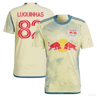 เสื้อยืดแขนสั้น ลายทีมชาติฟุตบอล Ani 2023 MLS Luquinhas New York Red Bulls Jersey สีเหลือง พลัสไซซ์