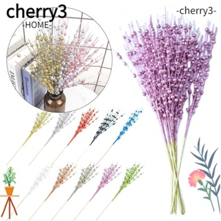 Cherry3 กิ่งไม้ประดิษฐ์ ประดับกลิตเตอร์ สําหรับตกแต่งต้นคริสต์มาส DIY 5 ชิ้น