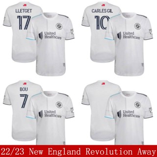 เสื้อกีฬาแขนสั้น ลายทีมชาติฟุตบอล New England Revolution Away 2022-2023 ชุดเยือน พลัสไซซ์ สําหรับผู้ชาย และผู้หญิง