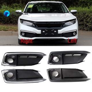 Flightcar กรอบไฟตัดหมอก ติดกันชนหน้ารถยนต์ สําหรับ Honda Civic 2019 2020 2021