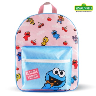 SST4-กระเป๋าเป้ : Sesame Street Squad Backpack-BP-B13-Pink W11.5xH13x4.5 in