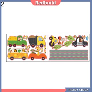 Redbuild|  สติกเกอร์ติดผนัง ลายการ์ตูนรถ ถนน ลอกออกได้ สําหรับตกแต่งห้องเด็ก DIY