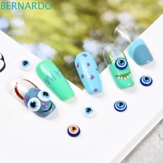 Bernardo อุปกรณ์ตกแต่งเล็บ พลอยเทียม เรซิ่น ทรงกลม ลายดวงตาปีศาจ 3D ใช้ง่าย สีฟ้า สําหรับตกแต่งเล็บ 20 ชิ้น