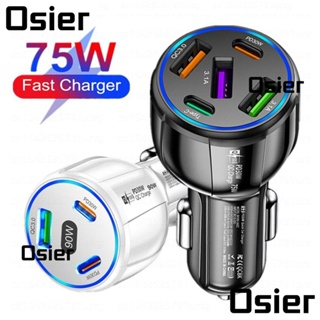 Osier1 ที่ชาร์จ USB+2PD DC12-32V 75w QC 3.0 หลายพอร์ต เข้าได้กับสมาร์ทโฟนส่วนใหญ่ สําหรับรถยนต์