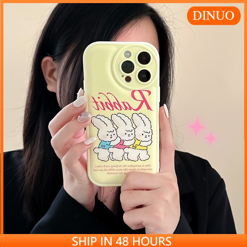 เคสโทรศัพท์มือถือ ลายกระต่ายสามตัว สําหรับ iphone15 14promax 13 12 11 XR XS X XSMAX 6 6PLUS 7 8PLUS-DINUO