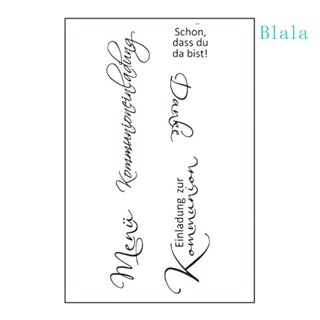 Blala แสตมป์ซิลิโคนใส ลายนูน รูปตัวอักษรเยอรมัน สําหรับตกแต่งสมุดภาพ DIY
