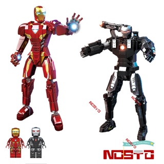 ของเล่นบล็อกตัวต่อ Marvel Super Hero War Machine Iron Man Mech MK50