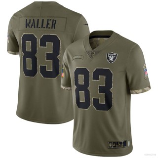 Qy เสื้อยืดลําลอง แขนสั้น คอกลม พิมพ์ลาย NFL Las Vegas Raiders Jersey Waller Salute To Service พลัสไซซ์ 2022