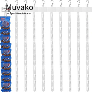 Muvako แถบพลาสติก แบบหนา ยาว 63 ซม. 12 ตะขอ สําหรับร้านค้าปลีก ซูเปอร์มาร์เก็ต ห้างสรรพสินค้า 10 ชิ้น