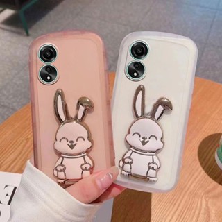 ใหม่ เคสโทรศัพท์มือถือใส แบบนิ่ม ลายกระต่าย มีป็อบอัพ สําหรับ OPPO A78 A58 NFC A98 4G 5G OPPOA78 2023 A98 A58