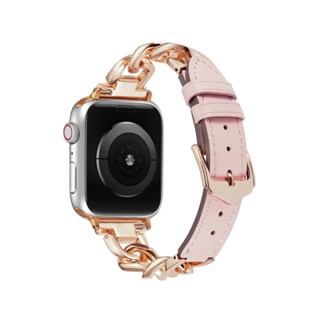 สายนาฬิกาข้อมือ สายหนัง สเตนเลส สําหรับ iWatch iWatch Ultra Band 49 มม. 45 มม. 44 มม. 38 มม. 40 มม. 41 มม. 42 มม.