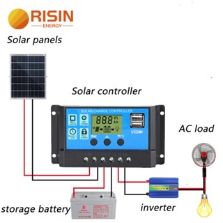 อุปกรณ์ควบคุมการเก็บประจุพลังงานแสงอาทิตย์ 10A 20A 30A 12V 24V PWM PV