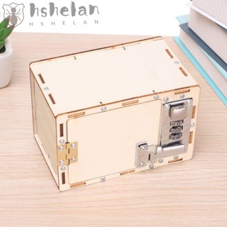 Hshelan กล่องไม้ใส่รหัสผ่าน แฮนด์เมด DIY ของเล่นเสริมการเรียนรู้ สําหรับเด็ก