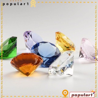 POPULAR คริสตัลเพชร หลากสี 30 มม. ของขวัญโรแมนติก สําหรับตกแต่งบ้าน