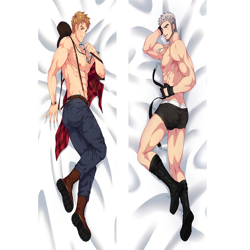 2 Anime Camp Buddy Bro Aiden คอสเพลย์กอดหมอนกรณี Otaku Dakimakura ผ้าปูที่นอนหมอน 50*150 ซม.