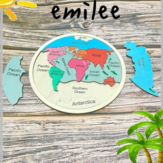 EMILEE ของเล่นแผนที่โลกปริศนา เสริมการเรียนรู้เด็ก