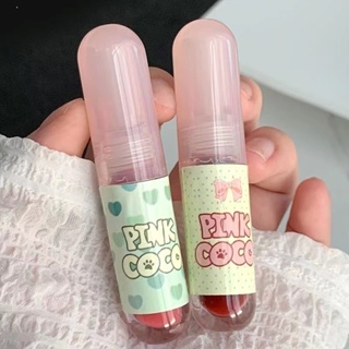 Pinkcoco ลิปสติก ลิปกลอส เนื้อแมตต์ กันน้ํา ติดทนนาน 6 สี