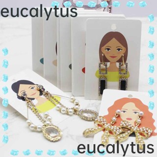 Eucalytus1 แผ่นบอร์ดกระดาษคราฟท์ สําหรับโชว์ต่างหู DIY 100 ชิ้น