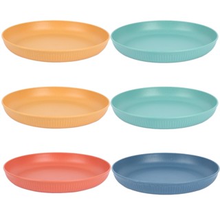 6pcs Camping Home Dinner Party Microwave Salad Pasta Main Unbreakable Deep Plates Set