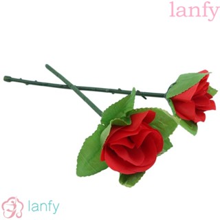 Lanfy พร็อพดอกกุหลาบพลาสติก แบบพับได้ สําหรับเล่นเกม