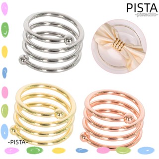 Pista แหวนรัดผ้าเช็ดปาก โลหะ สีเงิน สําหรับงานปาร์ตี้