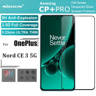 Nillkin กระจกนิรภัยกันรอยหน้าจอ 0.33 มม. 2.5D HD 9H กรอบสีดํา สําหรับ OnePlus Nord CE 3 5G CP+Pro