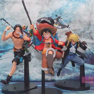 🔥สปอตสินค้า🔥 ฟิกเกอร์ วันพีซ โมเดลฟิกเกอร์ โมเดล One Piece Portgas D Ace Figure - ชุดเครื่องประดับ แฮนด์เมด รูปการ์ตูน One Piece Luffy Ace Sabo ขนาด 22 ซม. เหมาะกับของขวัญวันเกิด สําหรับเด็กผู้ชาย