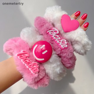 Onem ยางรัดผมหางม้า ผ้ากํามะหยี่ขนนิ่ม ยืดหยุ่น ลายหน้ายิ้ม หัวใจน่ารัก เครื่องประดับแฟชั่น สําหรับตุ๊กตาบาร์บี้