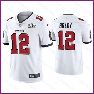 เสื้อกีฬาแขนสั้น ลายทีมชาติฟุตบอล Tom Brady No.12 NP2 Tampa Bay Buccaneers NFL No.12 ทรงหลวม สําหรับผู้ชาย และผู้หญิง PN2