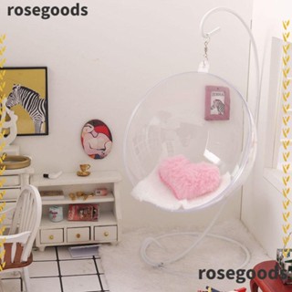 Rosegoods1 เก้าอี้โยกจิ๋ว สเกล 1:12 อุปกรณ์เสริม สําหรับบ้านตุ๊กตา สวนนางฟ้า สีดํา สีขาว