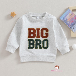 Xzq เสื้อกันหนาว คอกลม แขนยาว พิมพ์ลายตัวอักษร "BIG BRO" แฟชั่นฤดูใบไม้ร่วง สําหรับเด็กผู้ชาย