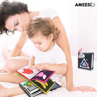 Ameesi หนังสือผ้า มีเสียงภาษาอังกฤษ ของเล่นเสริมการเรียนรู้เด็ก