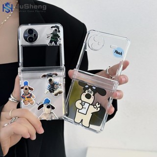 Jusheng เคสโทรศัพท์มือถือแฟชั่น แบบฝาพับ ลายสุนัข ZM สําหรับ vivo X Flip สามชิ้น