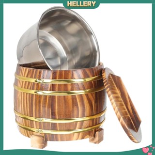 [HelleryTH] ถังไม้ใส่ข้าวปั้นซูชิ อเนกประสงค์ 16 ซม. พร้อมฝาปิด ใช้ง่าย สําหรับร้านอาหาร