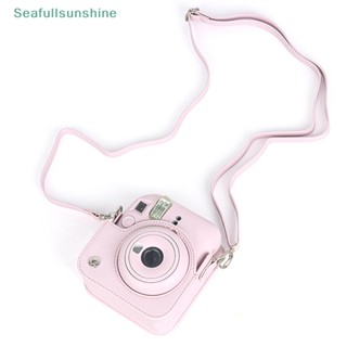 Seaf&gt; เคสกระเป๋าหนัง PU พร้อมสายคล้องไหล่ สําหรับกล้อง Instax Mini 12