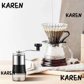 Karen เครื่องบดเมล็ดกาแฟ แบบแมนนวล ปรับได้ ขนาดเล็ก แฮนด์เมด