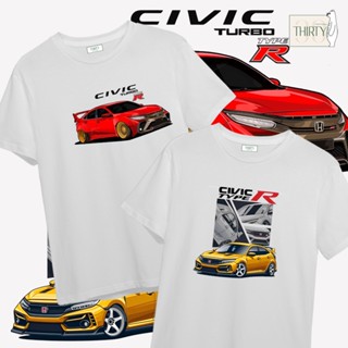 เสื้อยืดผ้าฝ้ายพิมพ์ลายขายดี Civic typeR เสื้อยืดUnisex (ผ้าcotton 100% สกรีนชัด สีสด ติดทน)