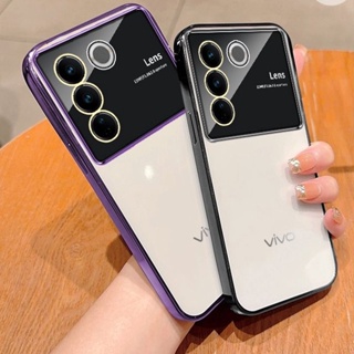 เคสโทรศัพท์มือถือซิลิโคน TPU ใส แบบนิ่ม กันกระแทก ป้องกันเลนส์กล้อง สําหรับ Vivo V27 V27e V25 V25e Pro VivoV27 5G 2023 2022