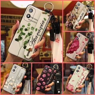 Shockproof Anti-knock Phone Case For Itel A18/Tecno POP6C Flower Back Cover Anti-dust Dirt-resistant Waterproof Wrist Strap