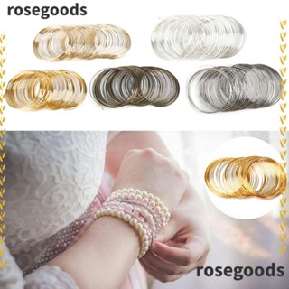 Rosegoods1 สร้อยข้อมือลวดเหล็ก 100 ลูป DIY สําหรับทําเครื่องประดับ ต่างหู