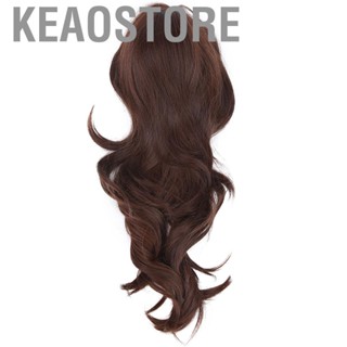 Keaostore 61cm Lady Brown Long Curly Wig HeatResistant Synthetic Mid-length