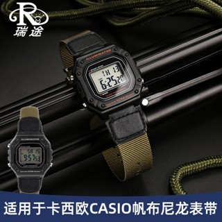 สายนาฬิกาข้อมือไนล่อน ผ้าแคนวาส กันน้ํา สําหรับ CASIO AE-1200 W-218H AEQ-110