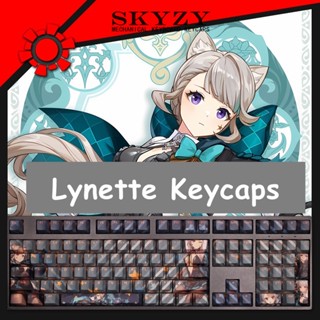 Lynette Keycaps Cherry Profile Genshin Impact PBT Dye Sub ปุ่มกดคีย์บอร์ด Keycaps