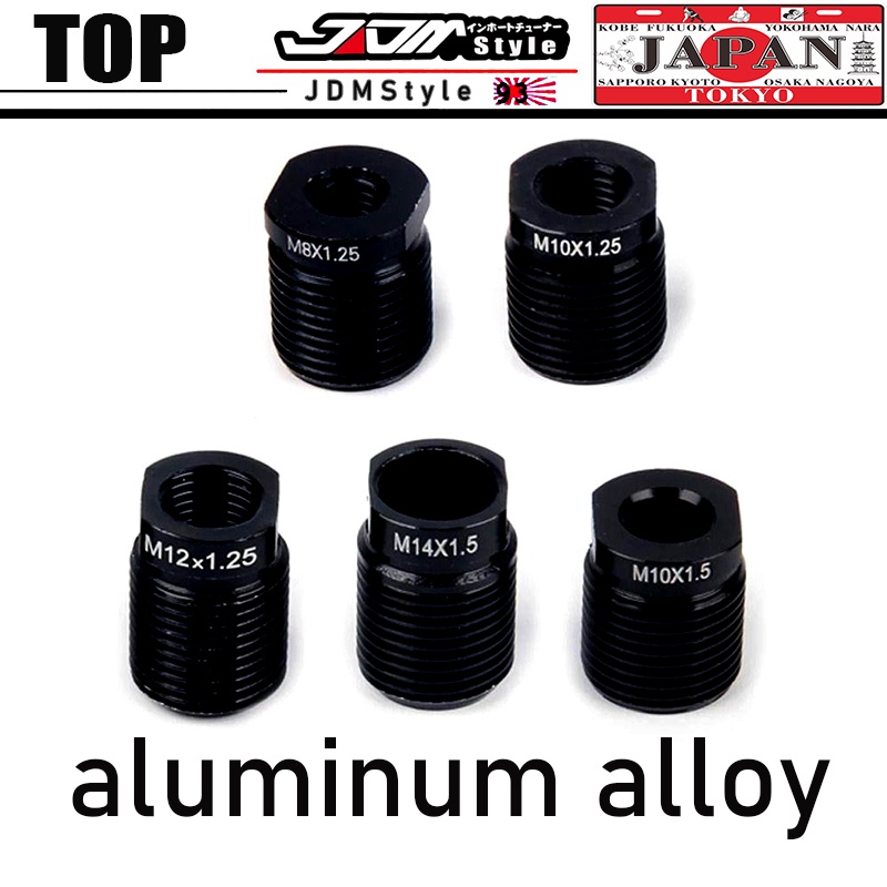 อลูมิเนียม Shift Knob อะแดปเตอร์ Universal สีดํา M8 M10 M12 M10*1.25 M8*1.25 M10*1.5 Shifter KNOB