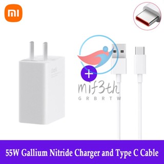 Mif) Xiaomi 55W GaN อะแดปเตอร์ชาร์จเร็ว &amp; สายชาร์จ Type-C เทคโนโลยี GaN ขนาดเล็ก สําหรับ Andriod Xiaomi 10 Redmi K30 Smartphone