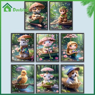 【Doub X ✮】ภาพวาดปักเพชร ทรงสี่เหลี่ยม 5D DIY สําหรับตกแต่งบ้าน ✮