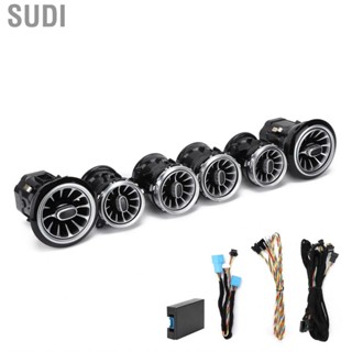 Sudi 6pcs 64 Color Front  Turbine Air Vent Ambient Light Kit Replacement for Mercedes‑Benz E‑Class W213 C238 2017‑2021